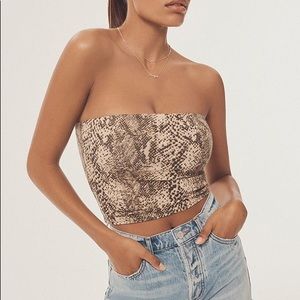 Urban Outfitters Silence + Noise Tal Snake Print Cropped Tube Top - Size L